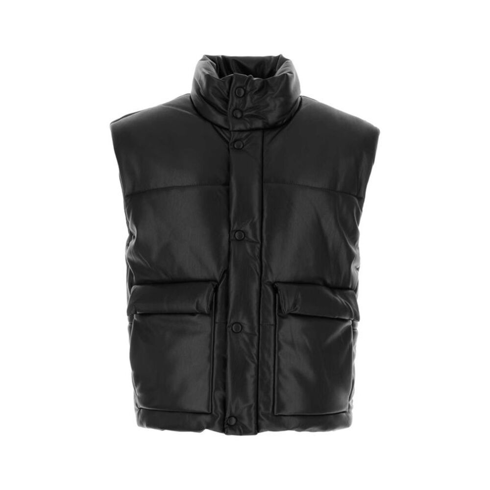 Nanushka Men Black Synthetic Leather Jovan Padded Jacket